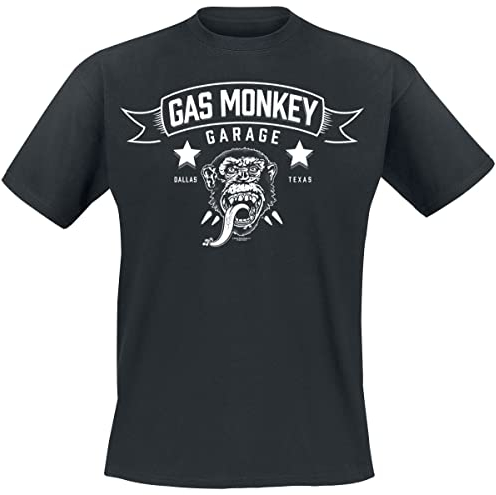 Gas Monkey Garage Explosion Männer T-Shirt schwarz S 100% Baumwolle Fan-Merch, Rockabilly, TV-Serien