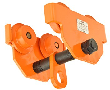 Pro-Lift-Werkzeuge Laufkatze 500 kg Rollfahrwerk mit Anschlagwinkeln Handfahrwerk Unterflansch 64 mm – 140 mm Flanschbreite Hallenkran Kettenzug 0,5 t Plain Trolley