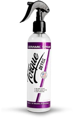 Torque Detail Ceramic Spray - Easy to Apply, Ceramic Coating Spray - Proprietary Silica Formula (Nano SiO2) Seals & Shields Car’s Clear Coat - Hydrophobic Protection & High-Gloss Shine (8 oz)