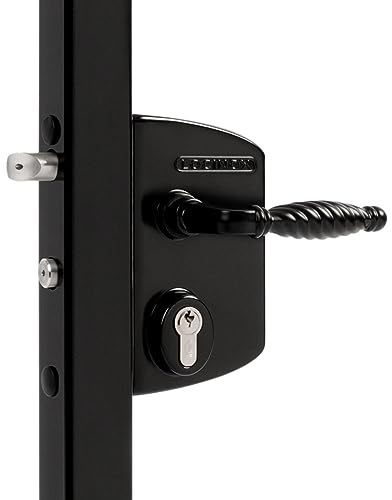 LOCINOX Surface Mounted Gate Lock - LAKQ3030 U2 Black (30mm - 50mm), Locks for Fence Gate Hardware