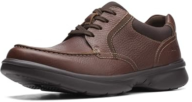 Clarks Men's Bradley Vibe Oxford, Tan Tumbled Leather, 10.5 Wide