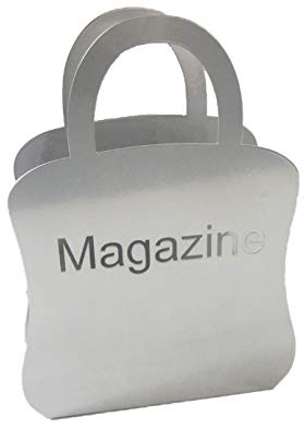 Decohouse REVISTERO DISEÑO Plata - Soporte REVISTAS Y PERIODICOS DE Suelo - Regalo Original- 38 cm