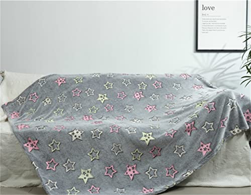 Stillshine. Kinder Kuscheldecke Magic Leuchtende Microfaser Fleece-Decke Flauschig Weiche Fluoreszierende Wohndecke für Mädchen und Jungen Glow In The Dark (Stern,75x100cm)