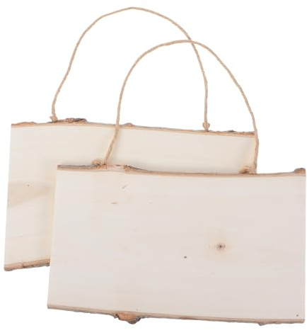 Milisten Holzbrett Zum Aufhängen 9.84X6.30X0.39 Zoll Blanko Hängendes Message Board Aus Unbehandeltem Holz Mit Robuster Hanfseilschlaufe Für Diy Malen Basteln Wandanhänger Dekor