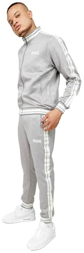 Lonsdale Herren Trainingsanzug schmale Passform ASHWELL L, Grey/White