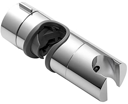 OFFO Shower Head Holder for Slide Bar Adjustable 0.71-1.00 in(18-25 mm) O.D, Adjustable Holder for Slide Bar Slider Clamp Bathroom Replacement, 360 Degree Rotation Sprayer Holder, Chrome Plated