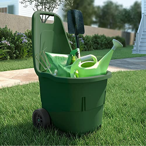 Carrello giardino con 2 ruote in polipropilene con dimensione mm. 485x575x875h