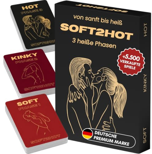 Soft2Hot – Sexspiel & Erotikspiel für Paare & Gruppen ab 18+ | Perfekter Icebreaker | 156 heiße Aufgaben in 3 Phasen | Bekannt aus dem Partnertausch Podcast | Made in Germany