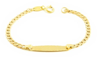 Monde Petit Kinder Gravur Armband Gelbgold 9k - Geschenkbox - Garantiezertifikat