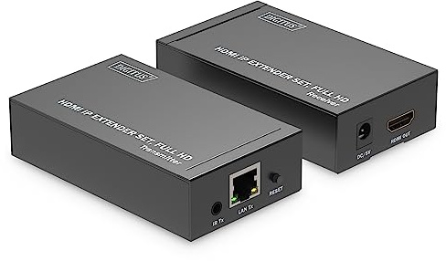 DIGITUS HDMI IP Extender Set Full HD 120m/1080p/1.65Gbps Kabel-/Adapterset Digital/Display/Video 120 m
