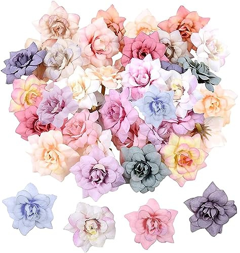 WZTCIBUR Künstliche Rosen Streublumen 36 Stück Künstliche Rosen Blütenköpfe Künstliche Blumen Simulationsblütenkopf Dekorative Blütenköpfe Rosen für DIY Hochzeit Party Dekoration Basteln