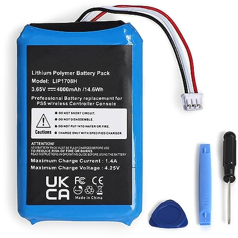 SHAWOROCE 4000 mAh 3,65 V batteria compatibile con Sony PS5 Playstation 5 DualSense Wireless Controller ricaricabile ad alta capacità Li-po Batteria di ricambio