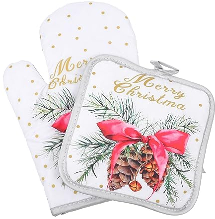 Toddmomy Backofen-Pads Weihnachten Topflappen Topflappen: Weihnachten Winter Ofenhandschuhe ? Pads zum Kochen Backen BBQ Dekorative Küchengeschenk Isoliert Mikrowellenhandschuhe