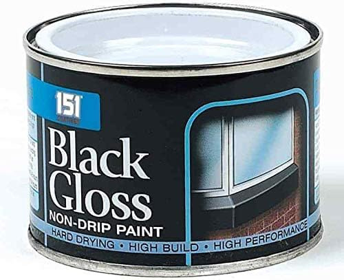 PEBBLE HUG 1x 151 Coatings Black Gloss Non Drip Paint, Hard Drying Black Paint for Shiny Metal, Concrete Interior & Exterior Surfaces (Pack of 1, 180 ML)
