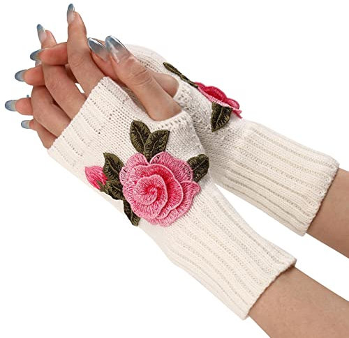 HANXIULIN Damen Strick-Armwärmer Länge Ärmel Handschuhe Armwärmer Handschuhe Armwärmer Fingerlose Handschuhe Winter Strickhandschuhe