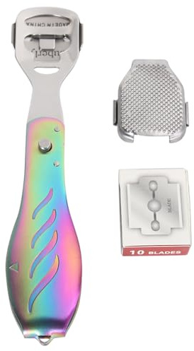 Healeved 3pezzi Folding Foot Scraper Inossidabile Per Rimozione Morta e Calli Strumento Per Pedicure Portatile Per Uomini e Donne Confezione Scatola Color Titanium Zd