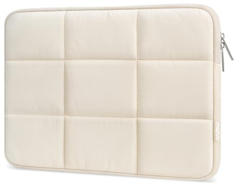 MOSISO 15-15,6 Zoll Laptoptasche, 16 Zoll Puffy Laptop Hülle Tasche | Kompatibel mit 15-16 MacBook Air/Pro, HP Dell ASUS Lenovo, Rechteckige Gesteppte Puffer Laptophülle Damen, Sand