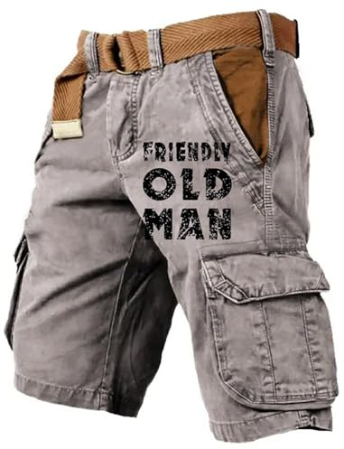 SRZYMJ Herren Kurze Hose Jeans Weiss Shorts Herren 4XL Baumwolle Sporthose Lang Baumwolle Kurze Chino Hose Jogger Pants Jogginghose Weites Bein Lange Unterhose Beige Schwimmhose Lang Eng L