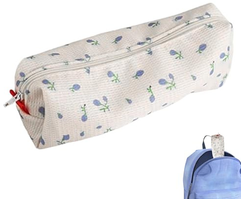 Trousse à crayons à fleurs, jolie trousse à crayons | Trousse à crayons, sac floral, petit sac de rangement, sac organisateur de maquillage, bols, bleu, Voir la description, Voir description