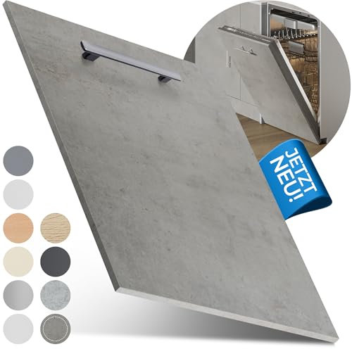 Prima Renovierungs-Systeme Panneau avant de lave-vaisselle [60 et 45] en 10 couleurs – Pour lave-vaisselle entièrement intégré et partiellement intégré (béton foncé, 715 x 594 mm)
