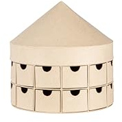 Décopatch HD088C - Adventskalender, Karusselform, 24 herausnehmbare Fächer, zum Dekorieren, für Weihnachten, 25x25x25 cm, Kartonbraun, 1 Stück