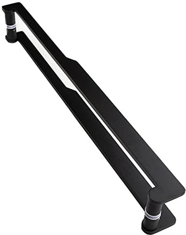 Poignée de porte coulissante moderne noire pour grange, garage, portes en bois et portes françaises, 90 cm, option sans cadre disponible