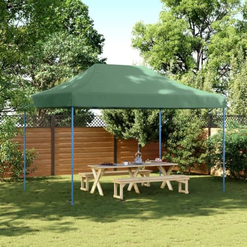 Gecheer Tienda de Fiesta Plegable Pop-Up Verde 410x279x315 cm,Cenador Pabellón de Jardín para Camping, Fiestas, Exterior