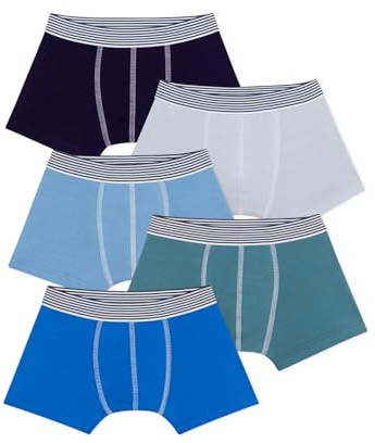 Petit Bateau Set di Boxer per Bambini in Cotone Tinta Unita, Multicolore, 12 Anni