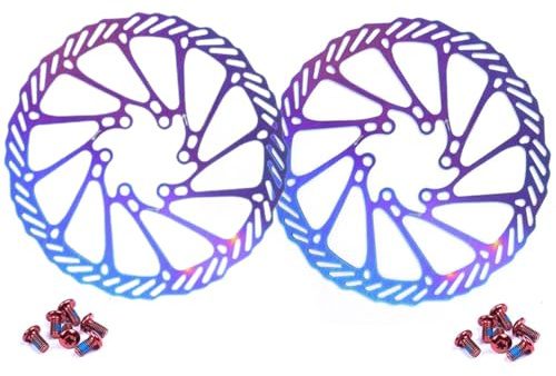 Remeiven Disc Brake Rotor 160/180 /203 mm, 2 Pack Colorful Bike Brake Rotors for Mtb Mountain Road Bicycle with Disc Braking System (CG3, 180)