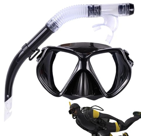 ETUCYNG Máscara de Buceo y Snorkel, Set de esnórquel para Adultos, Set de Gafas de natación, máscara de Buceo, Lente de Profesional, Vista panorámica para Viajes de natación
