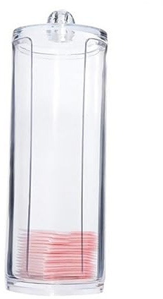 PACKOVE Transparenter Make up Organizer Rund Mit Deckel Kosmetikbehälter Für Wattepads Wattestäbchen Und Badutensilien Staubdichter Spender Für Badezimmer Und Schlafzimmer