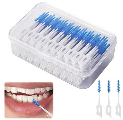 Lot de 220 brosses interdentaires bleues pour tipi, brosse dentaire bleue pour tipi, brosse pour tip, brosse pour tip, cure-dents en silicone 2 en 1, cure-dents pour le nettoyage buccal