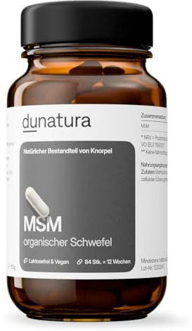 Dunatura MSM Kapseln - 84 Kapseln - 1000 mg MSM - Methylsulfonylmethan