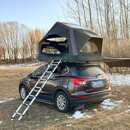 WOIDVANLIFE Dachzelt Air Hochzell, Aufblasbares Autodachzelt für 2-3 Personen, Camping & Festival, nur 36kg, 200x150cm (70-230cm One-Touch Aluminum Teleskop Leiter)