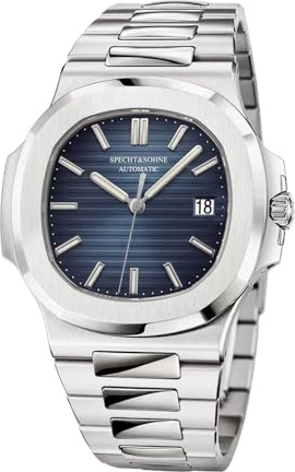 Specht & Söhne Mens Mechanical Watch Automatic Stainless Steel Sapphire Crystal Watches for Men 40MM Japan Miyota 8215 Movement 50MWaterproof (Blue)