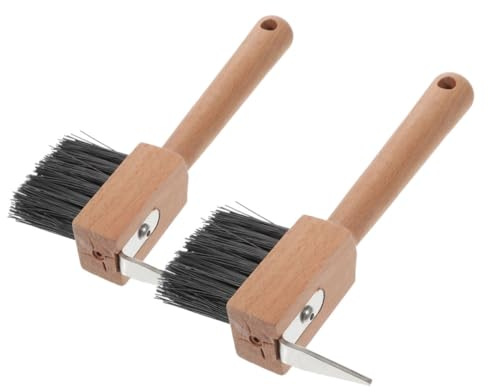 HAPINARY 2 Stück Pferde Hufbürsten mit Holzgriff Hufkratzer und Weichen Borsten zur Hufreinigung Langlebiges Hufpflegewerkzeug für Tierpflege und Outdoor Nutzung