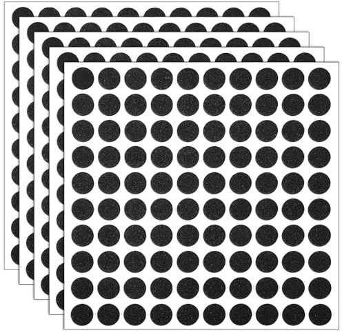 500 Pcs Black Felt Circle Stickers, Self-Adhesive Round Felt Pads, EVA Foam Felts Dots Small Black Circle Stickers for furniture, Crafts, Vases, Cabinets, Doors Decorations