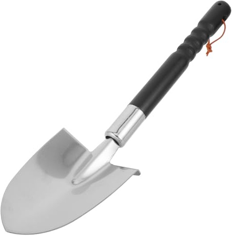 BAZEITFLOW Pelle à Charbon en Acier Inoxydable 48 CM – Truelle à Sable de Jardin Robuste – Outil de Nettoyage pour Cheminée et Poêle à Bois – Bac à Cendres Portable pour Barbecue et Four à