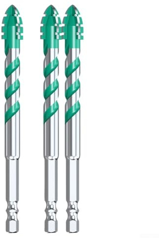 Brocas de carburo para una variedad de materiales, juego excéntrico de 3 piezas para vidrio, madera, metal y azulejos (12 mm)