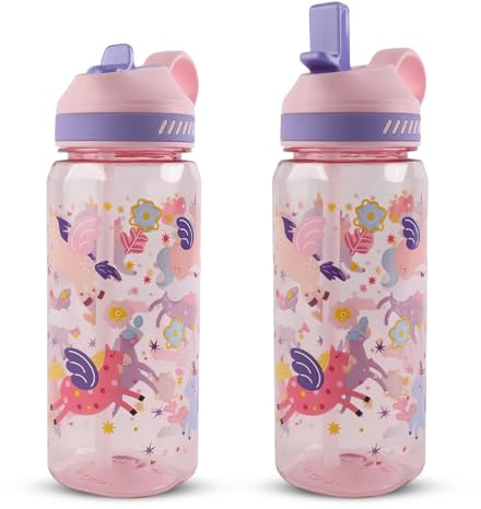 MHwan drickflaska för barn med sugrör, 550 ml