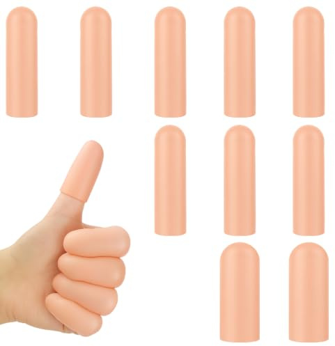 AOOTE Silikonfingerskydd, 10 st Fingerfingerfinger, 1.5x4.8cm och 2x4cm | Återanvändbar, vattentät och mjuk, skyddar effektivt fingrarna mot narig hud, sår, skärsår och bett