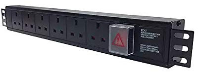 6 WAY 19 RACK UK PDU TO 13A PLUG - HORIZONTAL