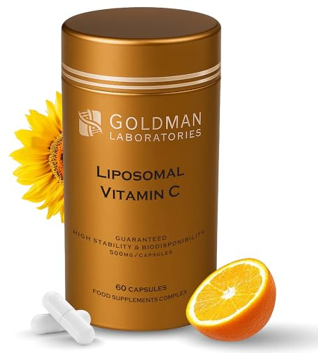 Liposomal Vitamin C 500mg - 60 High Strength Vegetarian Capsules - Max Absorption VIT C for Immune Support & Collagen - Advanced Vitamin C Supplements - Goldman Laboratories