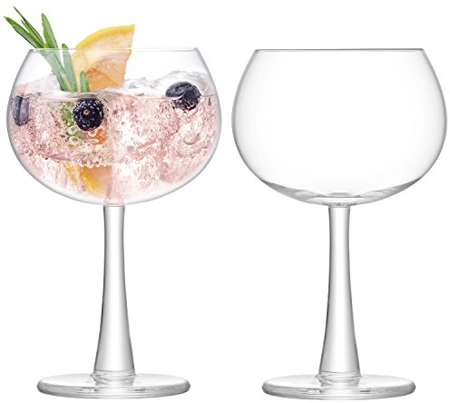 Lsa Copa de Vidrio para Ginebra, Transparente, 420ml, Cristal, 2 Unidad (Paquete de 1), 2