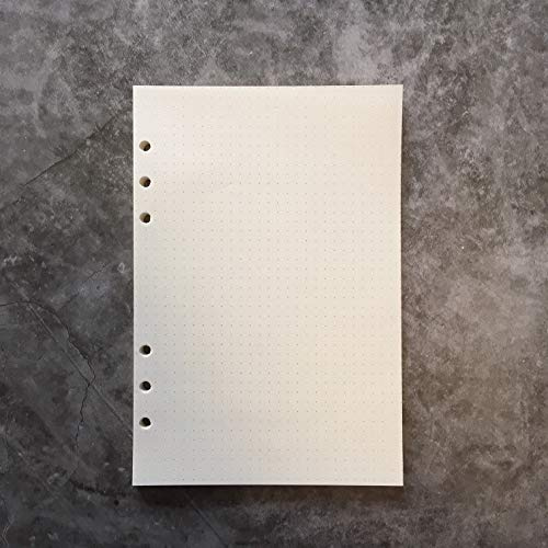 Nachfüllpapier / Lose Blätter für 8,5 Zoll A5 6-Loch-Abdeckung Runder Ringansicht Binder Aktenordner (A5 Paper Refill-Dotted, 1 Package)