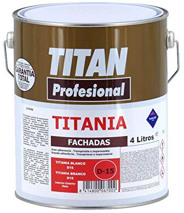 Pintura para fachadas Titania D15 Blanco 4L Titan