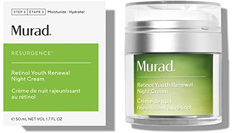 Murad Retinol Youth Renewal Night Cream 50ml - Anti-Aging Retinol moisturiser for Wrinkles & Fine Lines - Hydrating, Firming & Smoothing Skincare Treatment - For Youthful, Radiant Skin