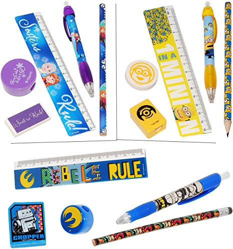 alles-meine.de GmbH 5 TLG. Set - Schreibset - Frozen - die Eiskönigin - Kinder - für die Schule - Vorschule/Bleistift + Lineal + Radiergummi + Spitzer + Kugelscheiber/Kin..