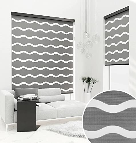 Premium DOPPELROLLO Welle Grafit mit Alu Kassette (140x220 cm, Kassettenfarbe: Weiss)