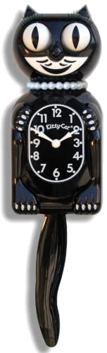 Schwarze Miss Kitty-Cat-Uhr, klassisches schwarz, 32cm from Tip of The Tail to The top of The Ears, Klassisch